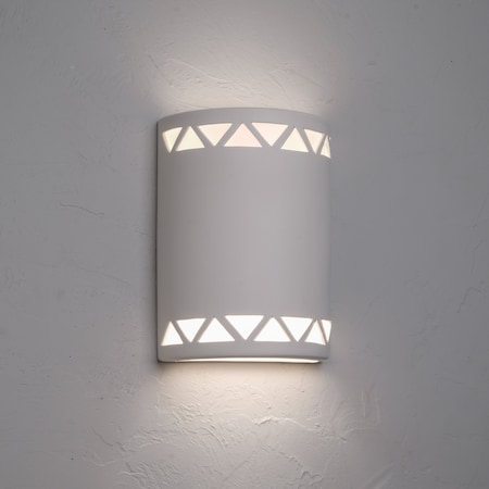 Luxury Lighting Jaken 13in. High Ceramic Outdoor Wall Light, Paintable White Bisque 102-09 W u/d-7